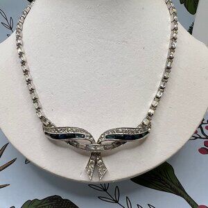 Marcel Boucher Deep Sapphire Baguette Bow Necklace